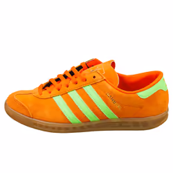 adidas Hamburg Womens Fashion Trainers in Orange Green - 4