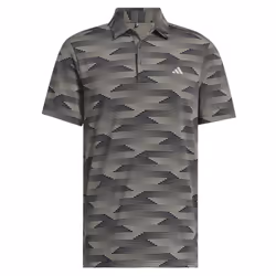 adidas Golf Mens 2025 Ultimate365 Speed Stripe Sustainable Stretch Polo Shirt - M, Black/Putty Beige