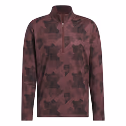 adidas Golf Mens 2025 GO-TO Printed Stretch Sustainable 1/4 Zip Sweater - L, Aurora Ruby