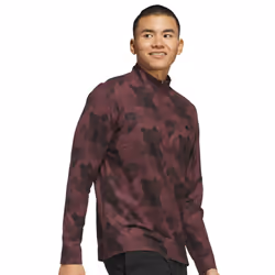 adidas Golf Mens 2025 GO-TO Printed Stretch Sustainable 1/4 Zip Sweater - L, Aurora Ruby