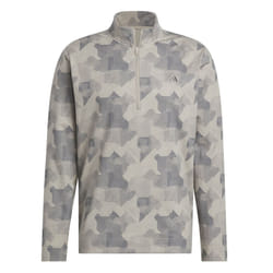 adidas Golf Mens 2025 GO-TO Printed Stretch Sustainable 1/4 Zip Sweater - L, Putty Beige