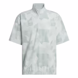 adidas Golf Mens 2025 GO-TO Water Repellent Short Sleeve 1/2 Zip Sweater - L, Wonder Silver