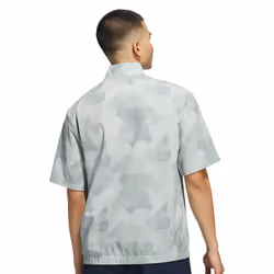 adidas Golf Mens 2025 GO-TO Water Repellent Short Sleeve 1/2 Zip Sweater - L, Wonder Silver