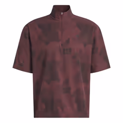 adidas Golf Mens 2025 GO-TO Water Repellent Short Sleeve 1/2 Zip Sweater - L, Aurora Ruby