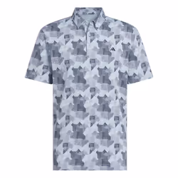 adidas Golf Mens 2025 GO-TO Printed Stretch Sustainable Knitted Polo Shirt - L, Wonder Blue/Navy