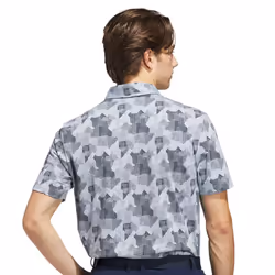 adidas Golf Mens 2025 GO-TO Printed Stretch Sustainable Knitted Polo Shirt - L, Wonder Blue/Navy