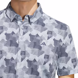 adidas Golf Mens 2025 GO-TO Printed Stretch Sustainable Knitted Polo Shirt - L, Wonder Blue/Navy