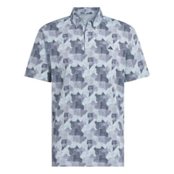 adidas Golf Mens 2025 GO-TO Printed Stretch Sustainable Knitted Polo Shirt - XL, Wonder Blue/Navy