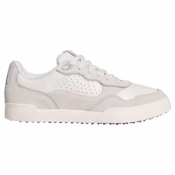 adidas Golf Mens 2025 RETROCROSS 25 Leather Perforated Spikeless Golf Shoes - UK 7, Grey/Off White/Silver