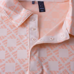 adidas Golf Mens 2024 U365T HEAT.RDY UPF 50+ Jacquard 3 Button Polo Shirt - M, Semi Pink Spark