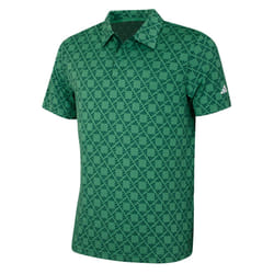 adidas Golf Mens 2024 U365T HEAT.RDY UPF 50+ Jacquard 3 Button Polo Shirt - XL, Collegiate Green