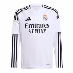 2024-2025 Real Madrid Long Sleeve Home Shirt (Kids) - XXL