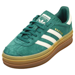 adidas Gazelle Bold Womens Fashion Trainers in Green Off White - 3.5 UK