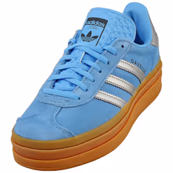 adidas Gazelle Bold Womens Fashion Trainers in Blue Silver - 3.5
