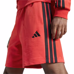Adidas Essential 3 Stripes Mens French Terry Shorts - Red, M