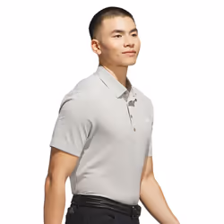 adidas Golf Mens 2025 Tour Textured Print Recycled Left Chest Polo Shirt - L, Putty Beige