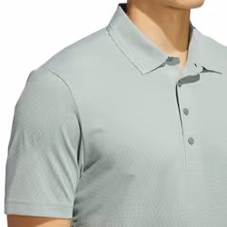 adidas Golf Mens 2025 Tour Textured Print Recycled Left Chest Polo Shirt - XL, Silver Green