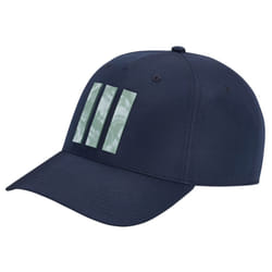 adidas Golf Mens 2025 Tour 3 Stripe Print Lightweight Jacquard Recycled Cap - One Size, Collegiate Navy/Green