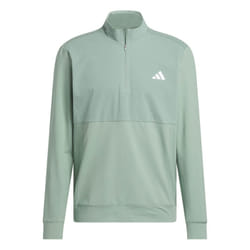 adidas Golf Mens 2025 Tour Water Repellent Stretch Knit 1/4 Zip Sweater - L, Silver Green