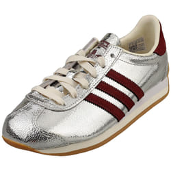 adidas Country Og Womens Fashion Trainers in Silver Maroon - 5.5