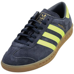 adidas Hamburg Womens Fashion Trainers in Navy Yellow - 11
