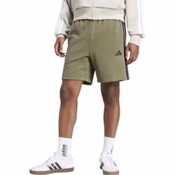 Adidas Essential 3 Stripes Mens French Terry Shorts - Olive, S