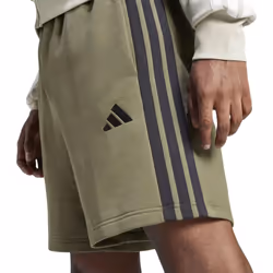 Adidas Essential 3 Stripes Mens French Terry Shorts - Olive, S