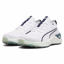 Puma Golf Mens X Ptc Electrocat Nitro Palm Spikeless Shoes - UK 9, White/Blue/Green