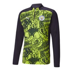2024-2025 Man City Prematch 1/4 Zip Top (Yellow Glow) - S