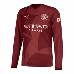2024-2025 Man City Third Long Sleeve Authentic Shirt - XL