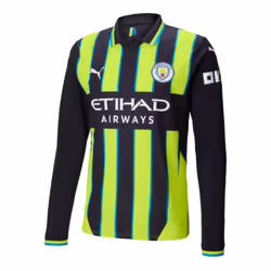 2024-2025 Man City Away Long Sleeve Authentic Shirt - XL