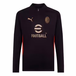 2024-2025 AC Milan Training 1/4 Zip Top (Black) - XL