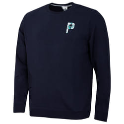 Puma Golf Mens X Ptc Glitch Graphic Crew Neck Soft Sweater - L, Deep Navy