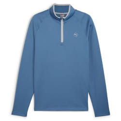 Puma Golf Mens 2024 Waffle Fleece Moisture Wicking Breathable 1/4 Zip Sweater - M, Blue Horizon