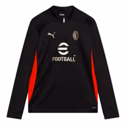 2024-2025 AC Milan Training 1/4 Zip Top (Black) - Kids - SB