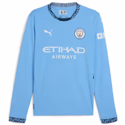 Manchester City Kids Long Sleeve Home Shirt 24/25 - 13-14 Years