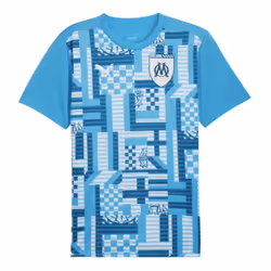 2024-2025 Marseille Pre-Match SS Shirt (Bleu Azur) - L