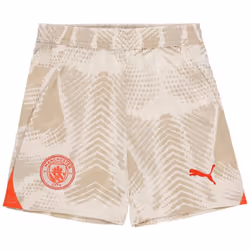 Man City Kids Cream Goalkeeper Shorts 2024/25 - 11-12 Years