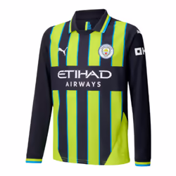 2024-2025 Man City Away Long Sleeve Shirt (Kids) - XLB