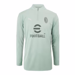 2024-2025 AC Milan Training 1/4 Zip Top (Green Fog) - XL