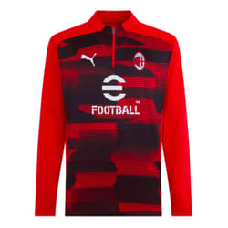2024-2025 AC Milan Prematch 1/4 Zip Top (Red) - XL