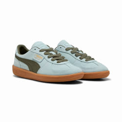 ) Puma Palermo Leather Peaceful Blue/Loden Green Trainers - Blue, 4 (Adults'