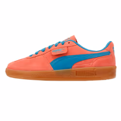 ) Puma Palermo Leather Pink/Blue Trainers - Pink, 5 (Adults'