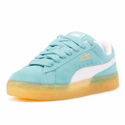 ) Puma Suede XL Suede Aquatic/White Trainers - Pink, 4 (Adults'