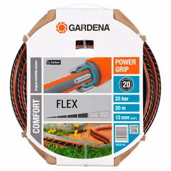 Gardena Comfort FLEX Hose 13 mm (1/2"), 20 m, Black, Grey, Orange, Hose only, 25 bar, 1.3 cm, 1/2