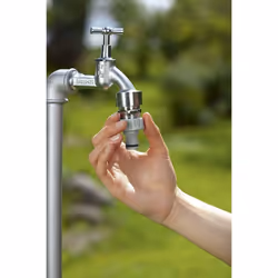 GARDENA Tap Connector 33.3 mm (G 1"): Connection for threaded taps, waterproof hose connection, easy to use, packaged (18202-20)