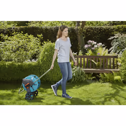 Gardena 18512-26 garden hose reel Cart reel Black, Blue, Orange, Stainless steel