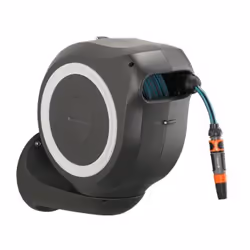 Gardena RollUp M, Wall-mounted reel, Automatic, Functional, Black, Blue, Grey, Wall-mounted, 20 m
