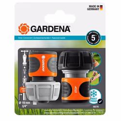 Gardena 18275-20, Hose connector, Black, Orange
