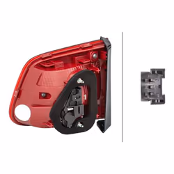 HELLA 2SA 010 739-091 Rear light Left Inner Section, Upper section H21W, W16W 12 red with bulb holder VOLKSWAGEN: Tiguan I